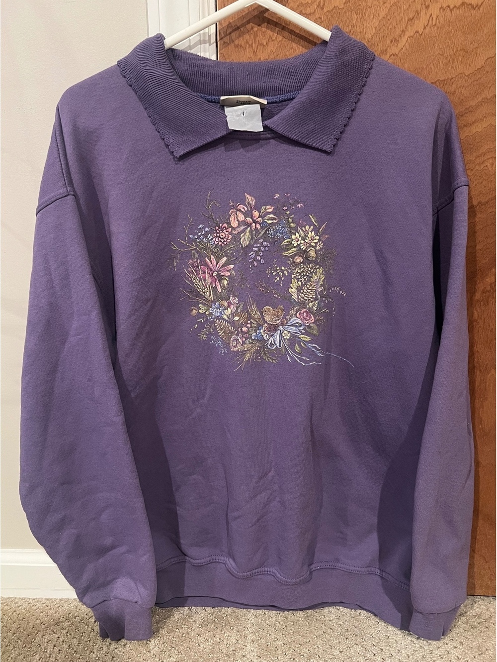 Vintage Floral Collared Crewneck